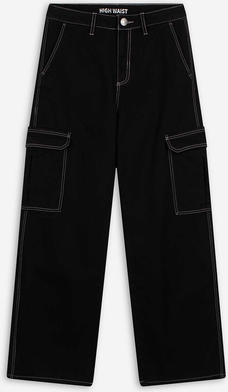 Cargohose - Kontrastnähte - schwarz