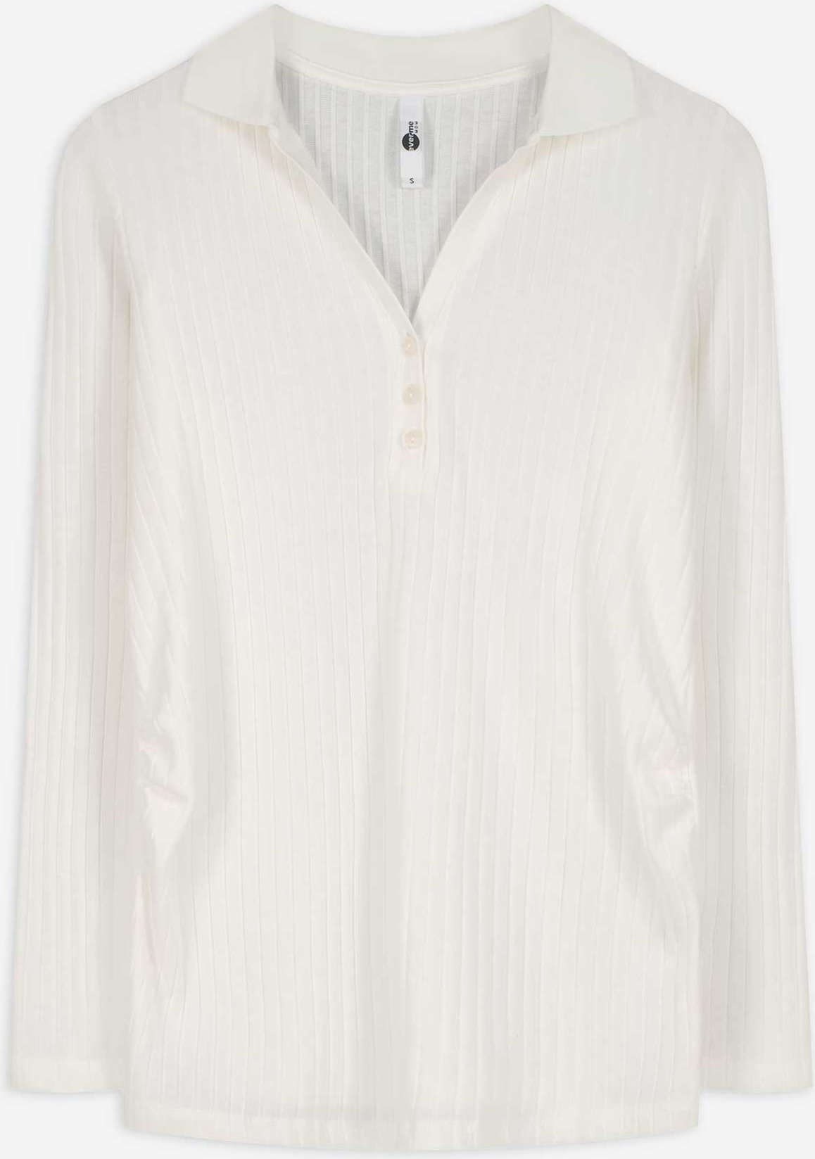 Umstandsshirt - Hemdkragen - weiß