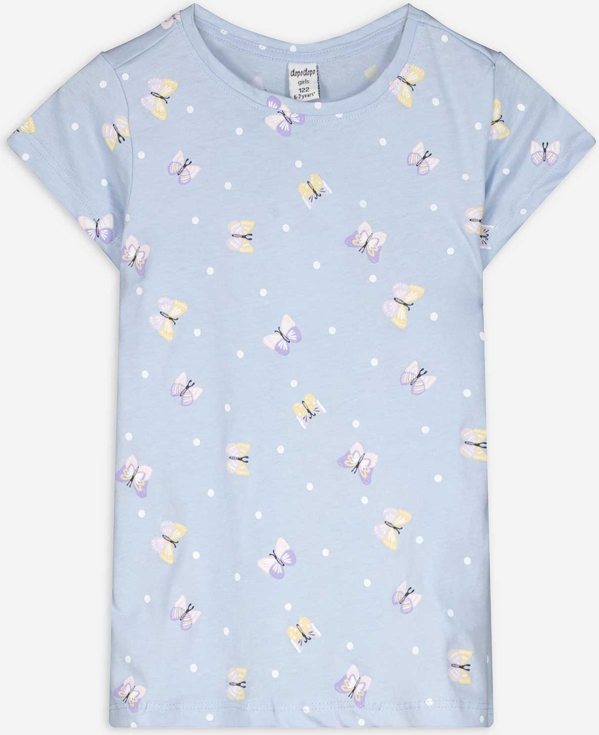 T-Shirt - Allover-Print - hellblau