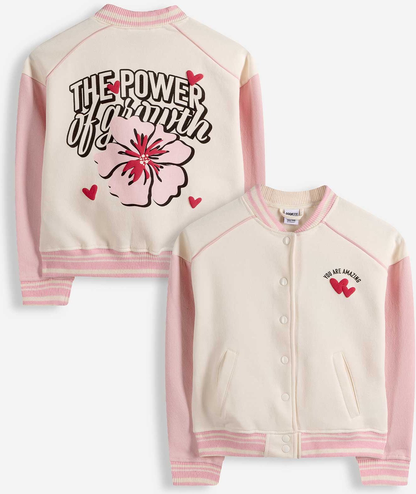 Sweatjacke - Rückenprint - weiß