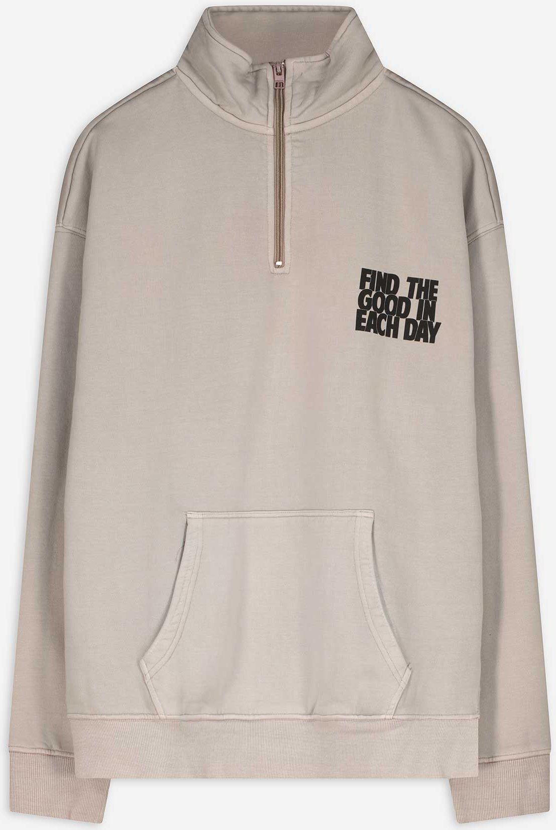 Sweatshirt - Troyer - hellgrau