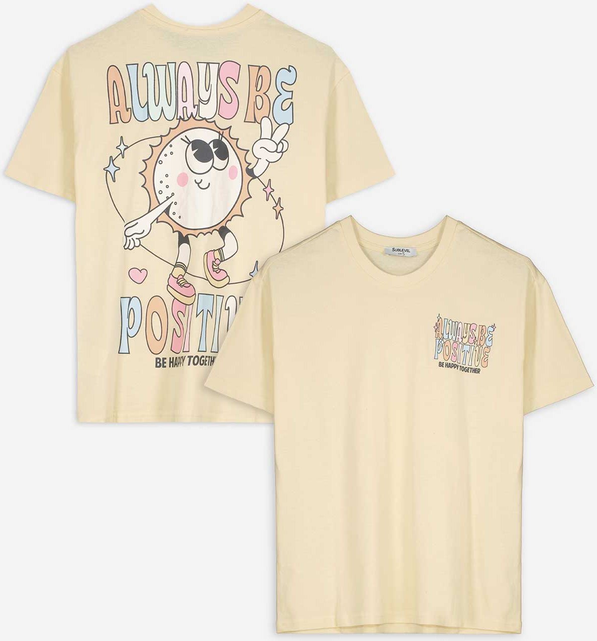 Thumbnail - T-Shirt - Kurze Ärmel - hellgelb