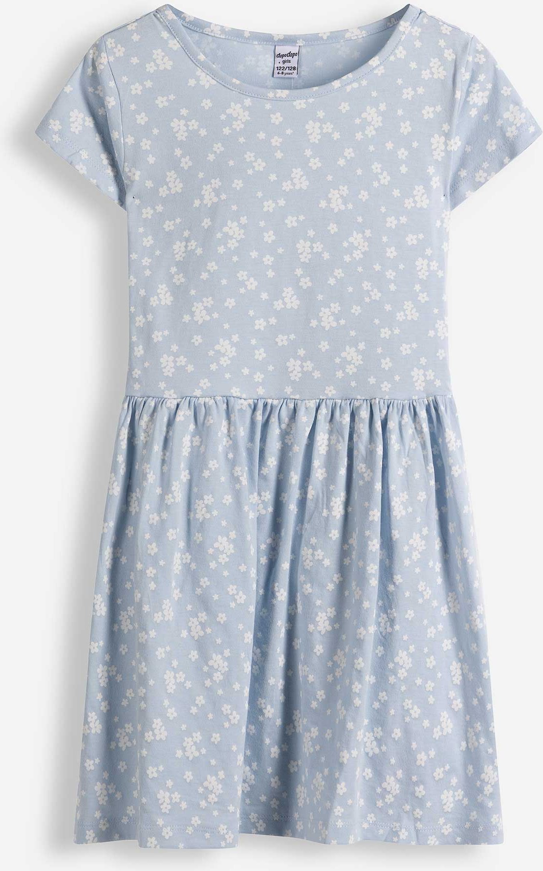 Kleid - Allover-Muster - hellblau