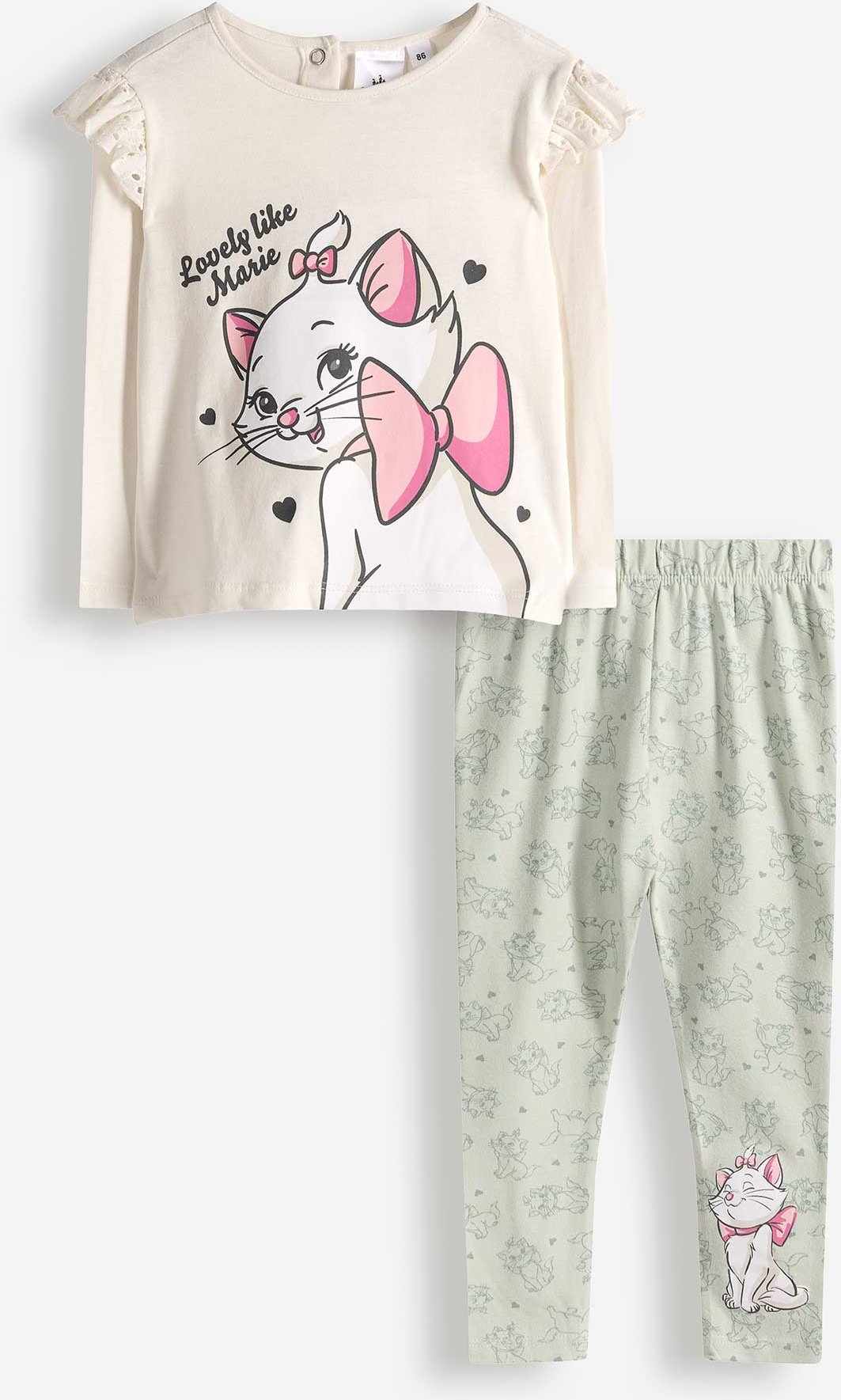 Set aus Langarmshirt und Leggings - Aristocats - weiß