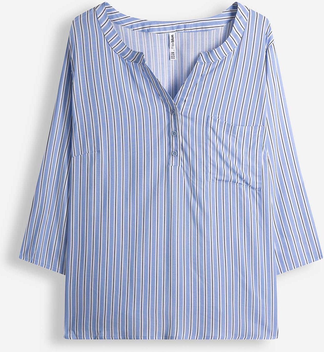 Bluse - Allover-Muster - hellblau