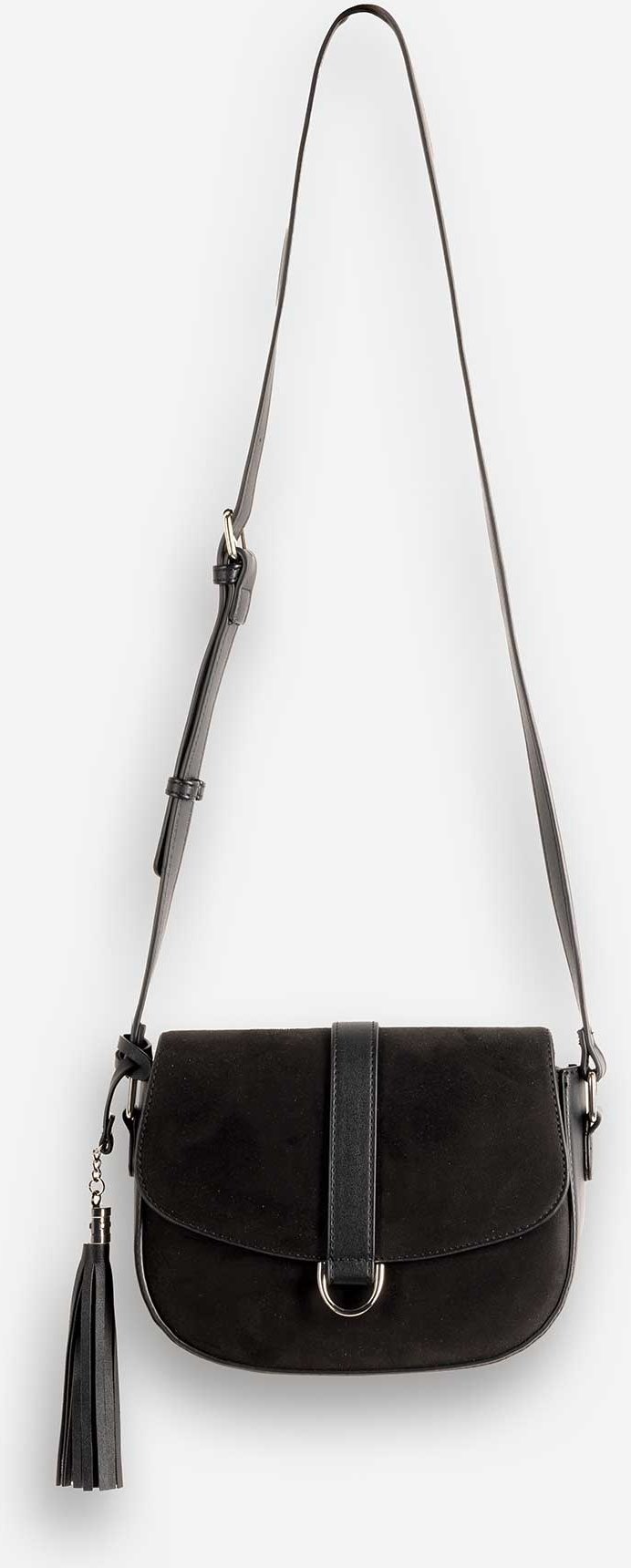 Tasche - Wildlederimitat - schwarz