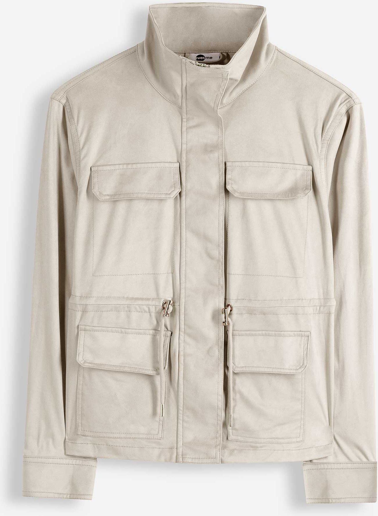 Jacke - Kunstleder - beige