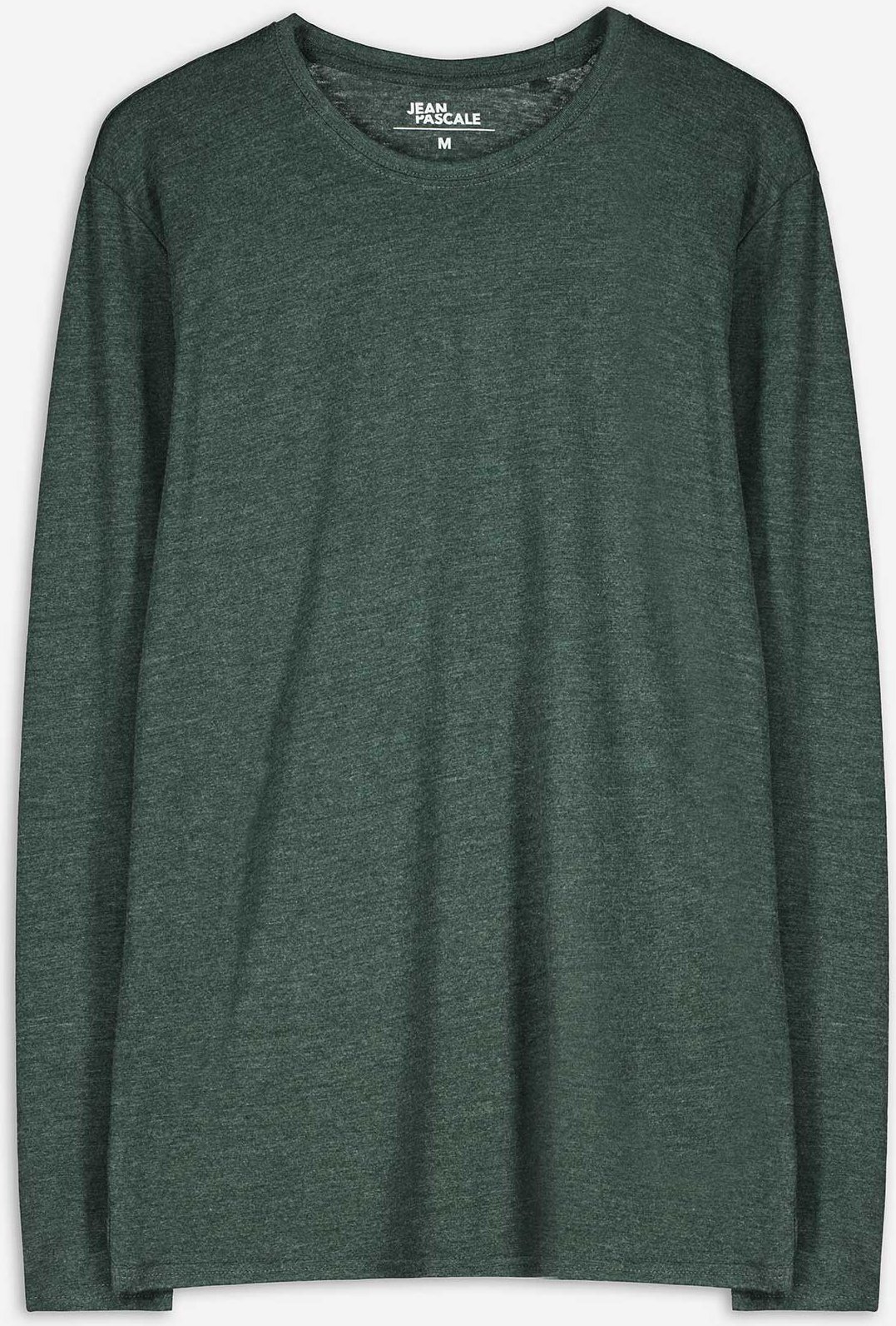 Thumbnail - Langarmshirt - Meliert - dunkelgrün