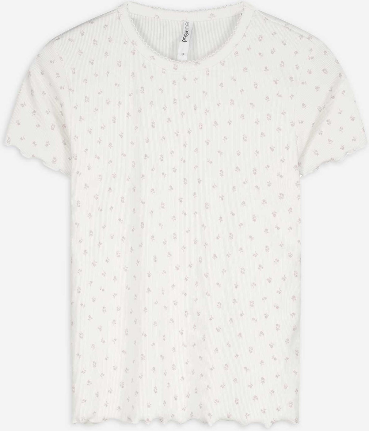 T-Shirt - Muschelsaum - weiß