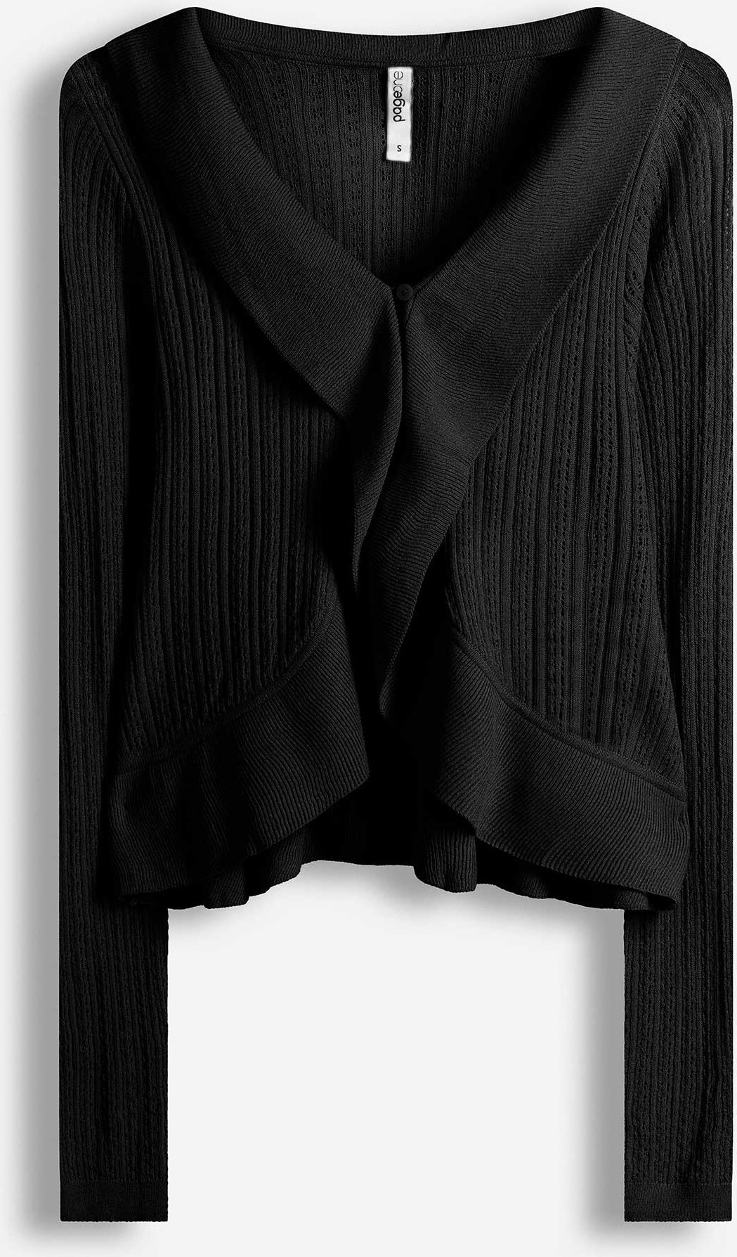 Cardigan - Pointelle - schwarz