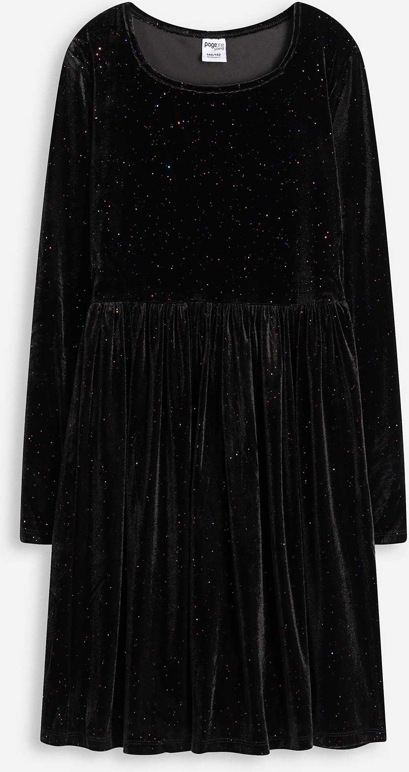 Kleid - Glitzerprint - schwarz