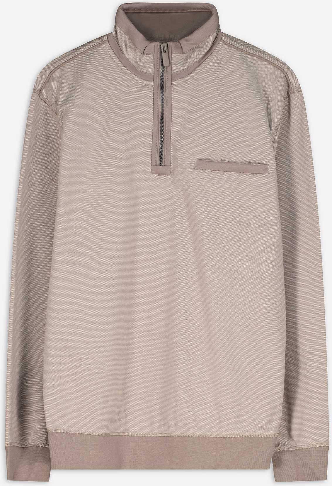 Sweatshirt - Stehkragen - beige