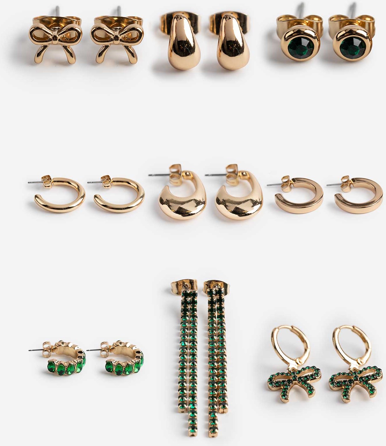 Ohrringe - 9er-Pack - goldfarben