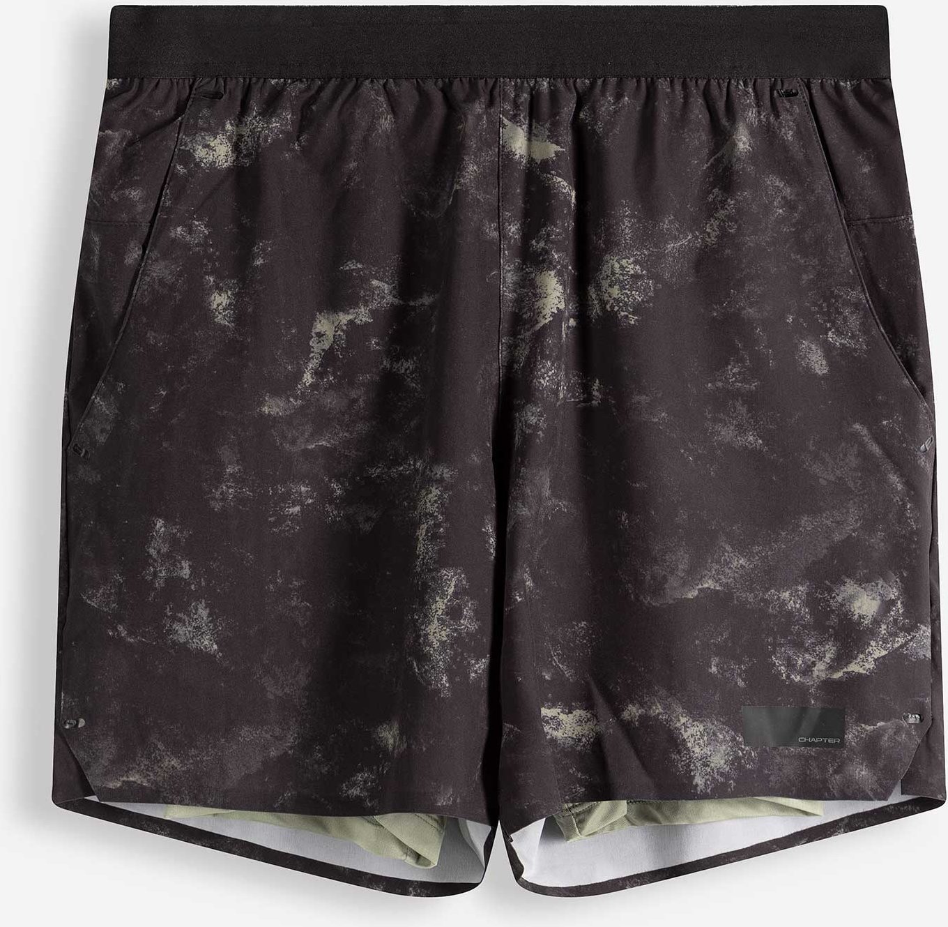 Shorts - Allover-Print - schwarz