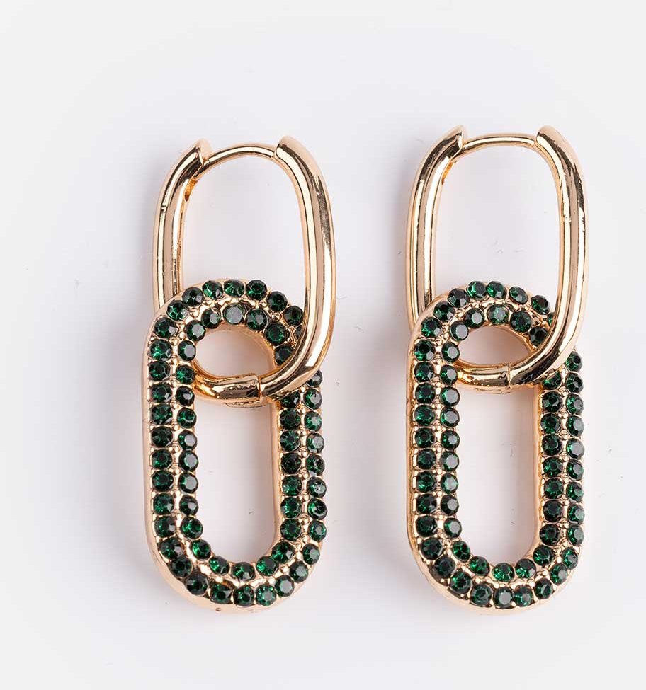 Ohrringe - Ziersteine - goldfarben