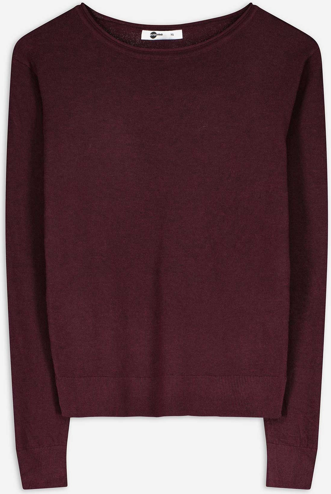 Strickpullover - Rundhals-Ausschnitt - dunkellila