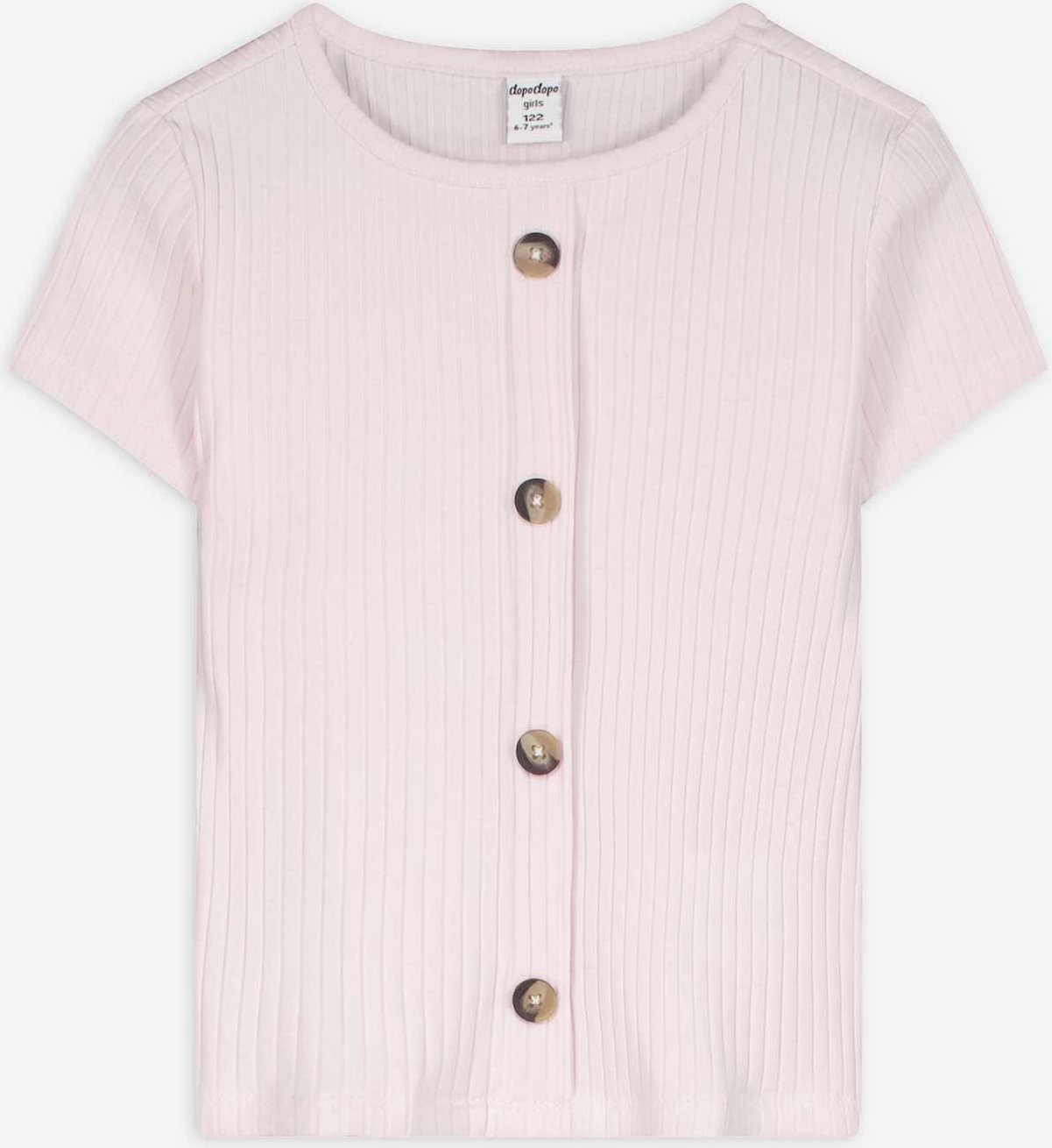T-Shirt - Zierknöpfe - rosa