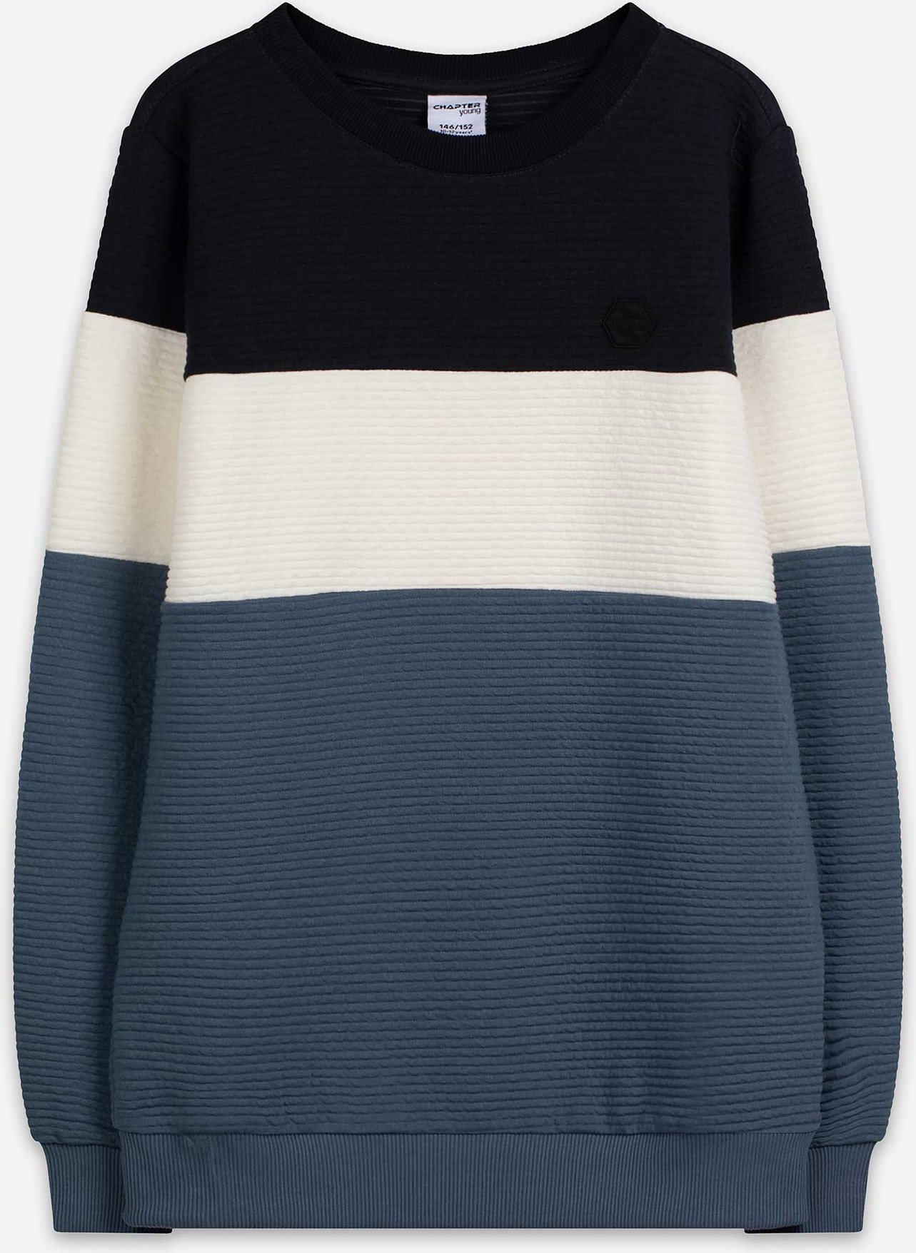 Sweatshirt - Color-Blocking - dunkelblau