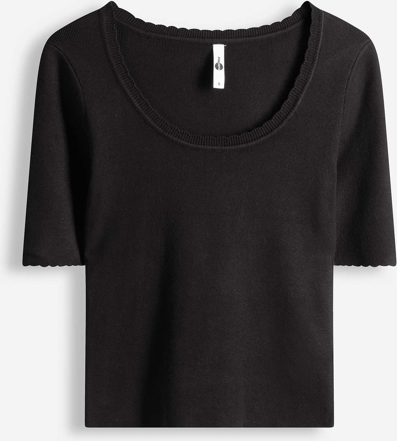 Strickshirt - Viskose-Mix - schwarz