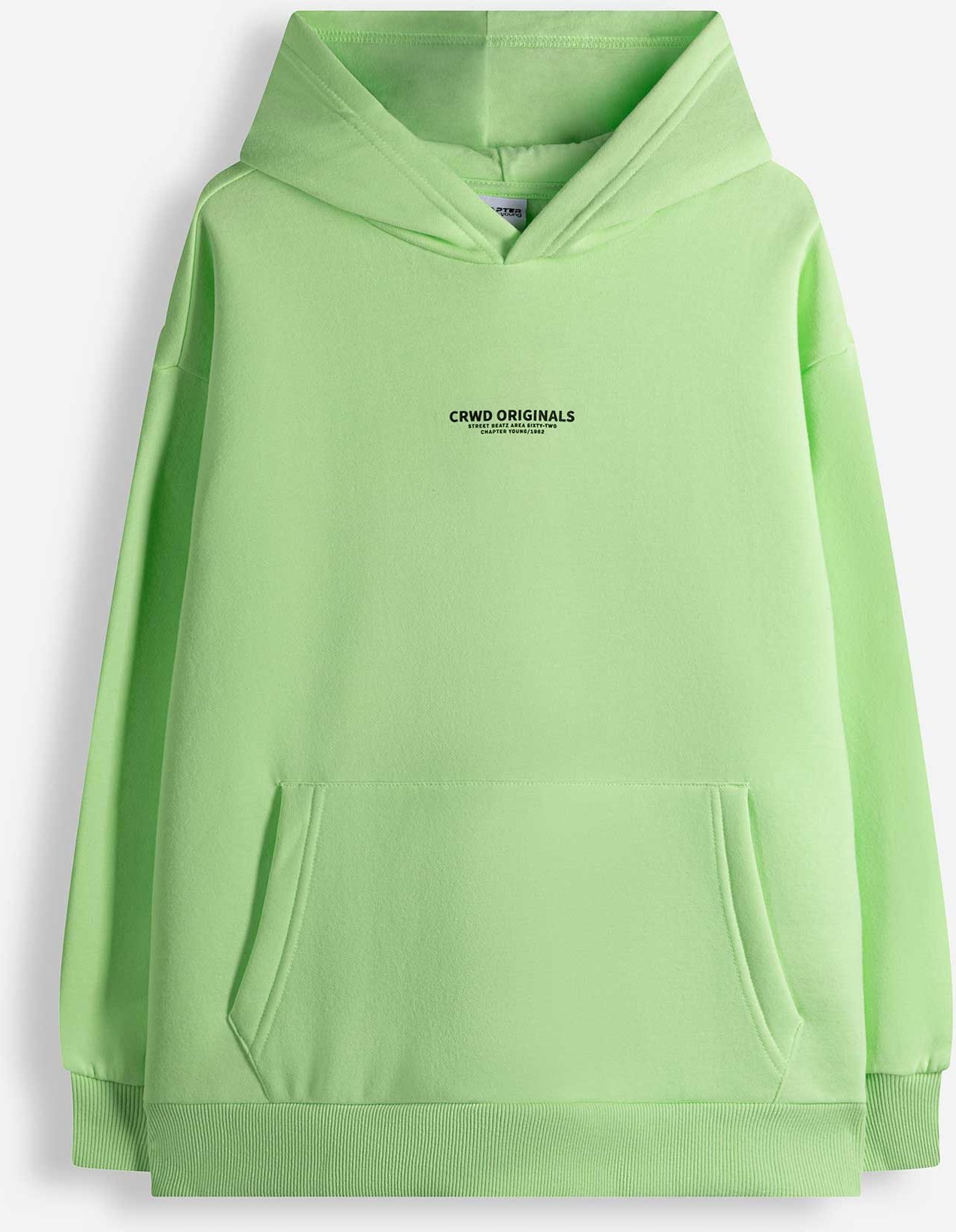 Langarmshirt - Kapuze - hellgrün