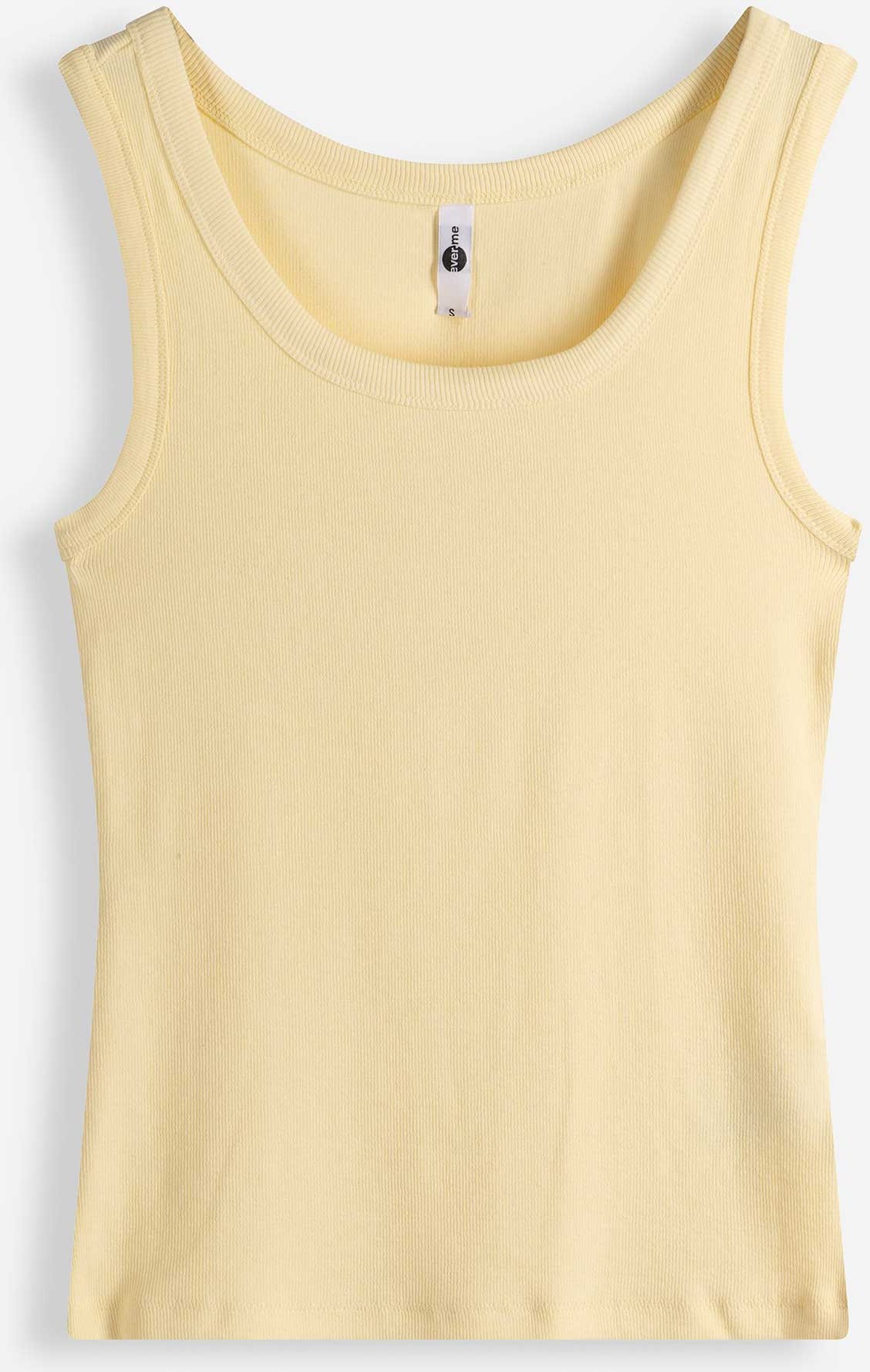 Top - Rippenstruktur - hellgelb