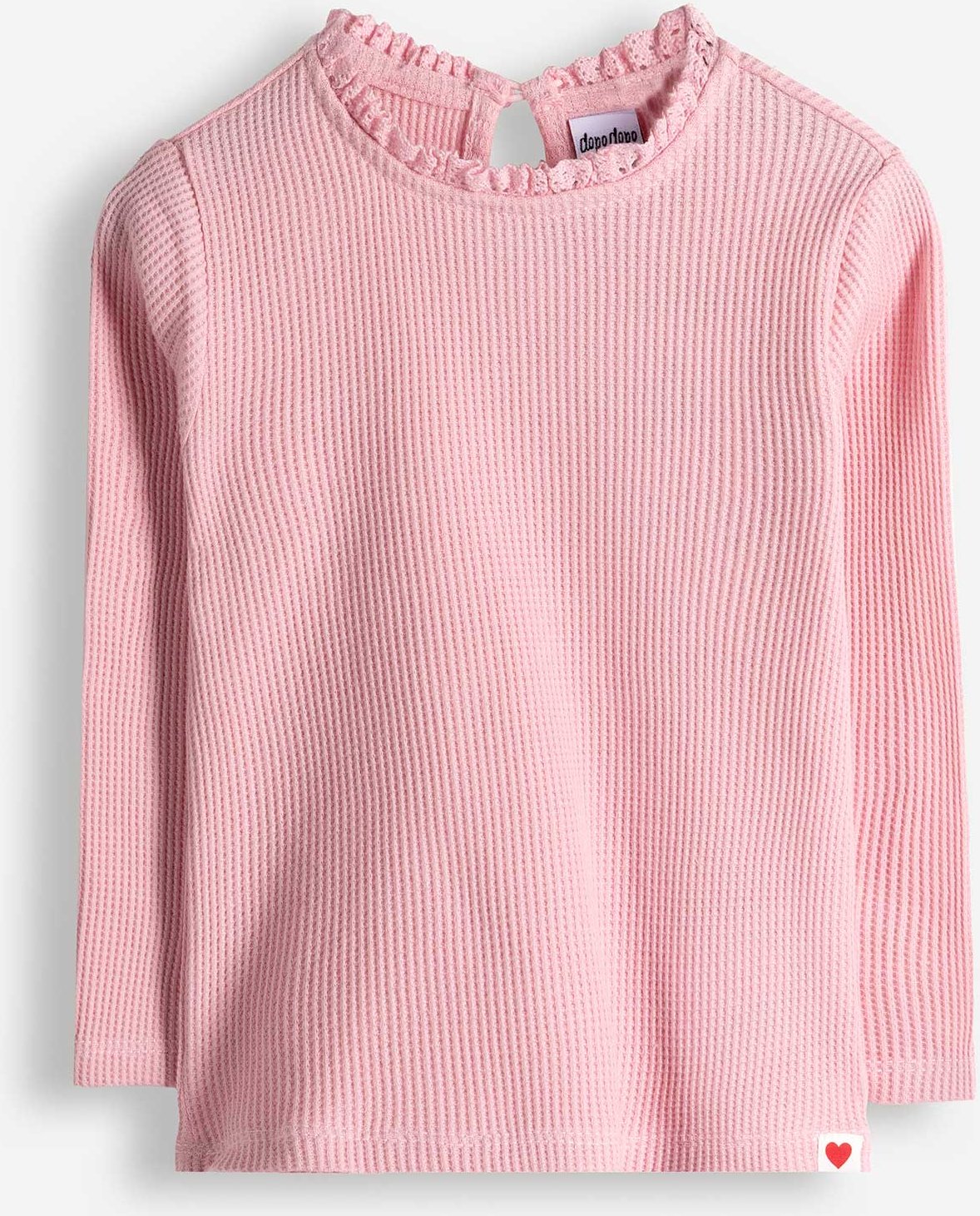 Langarmshirt - Waffelstruktur - rosa