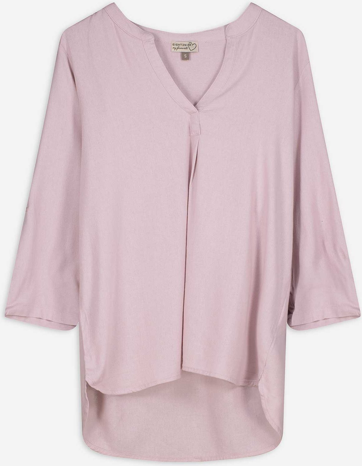 Blusenshirt - Leinen-Mix - rosa