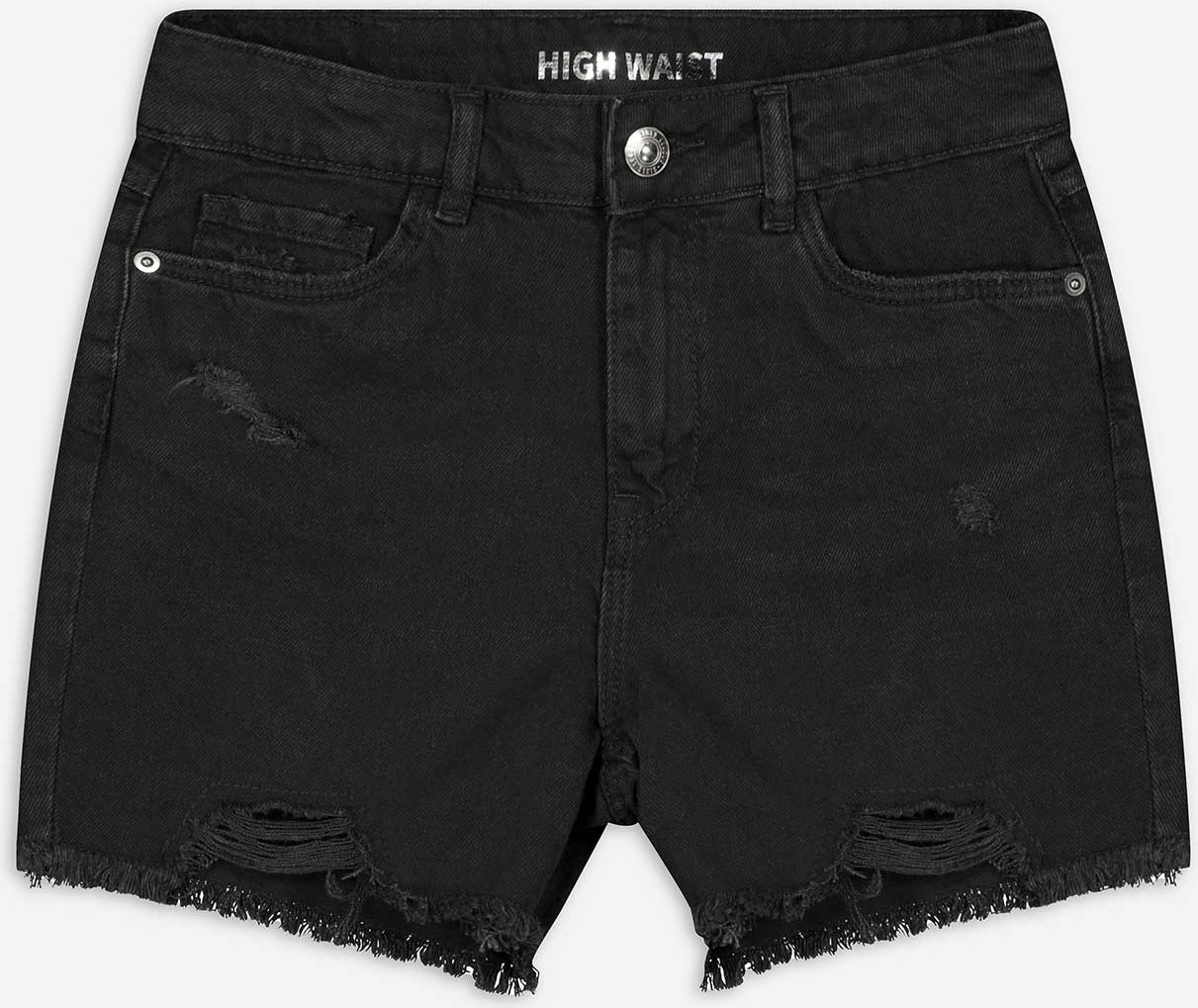 Jeansshorts - Destroyed - schwarz