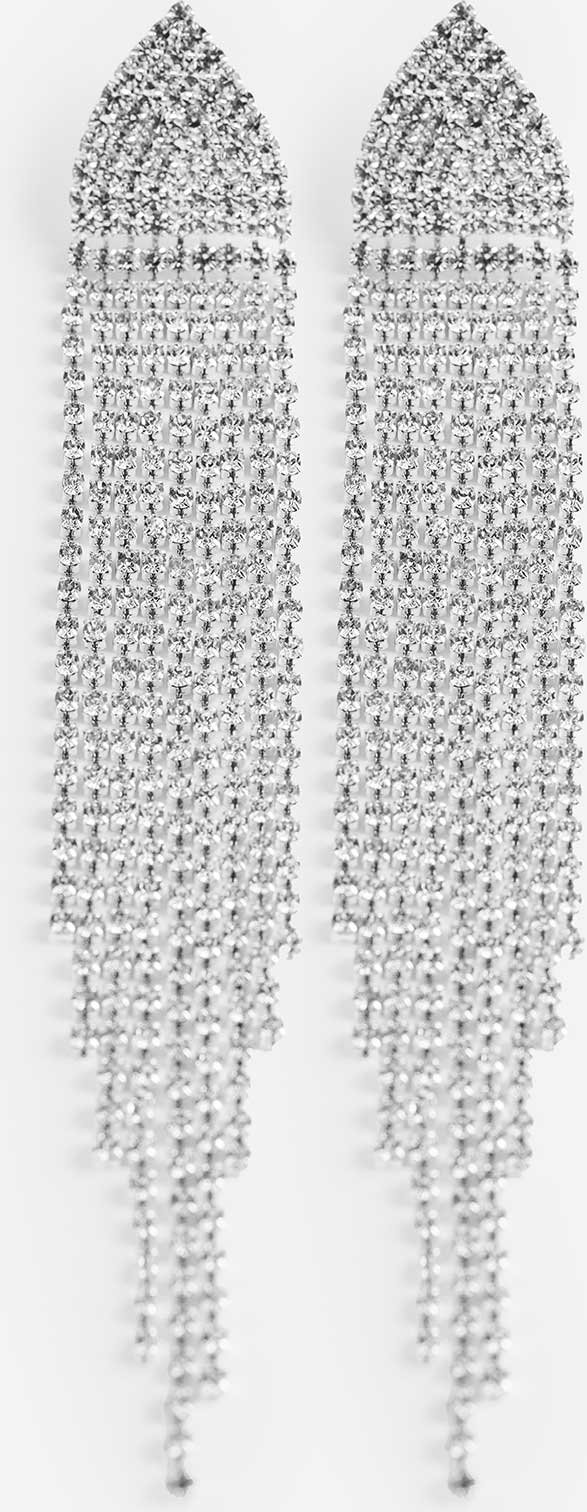 Ohrringe - Ziersteine - silberfarben