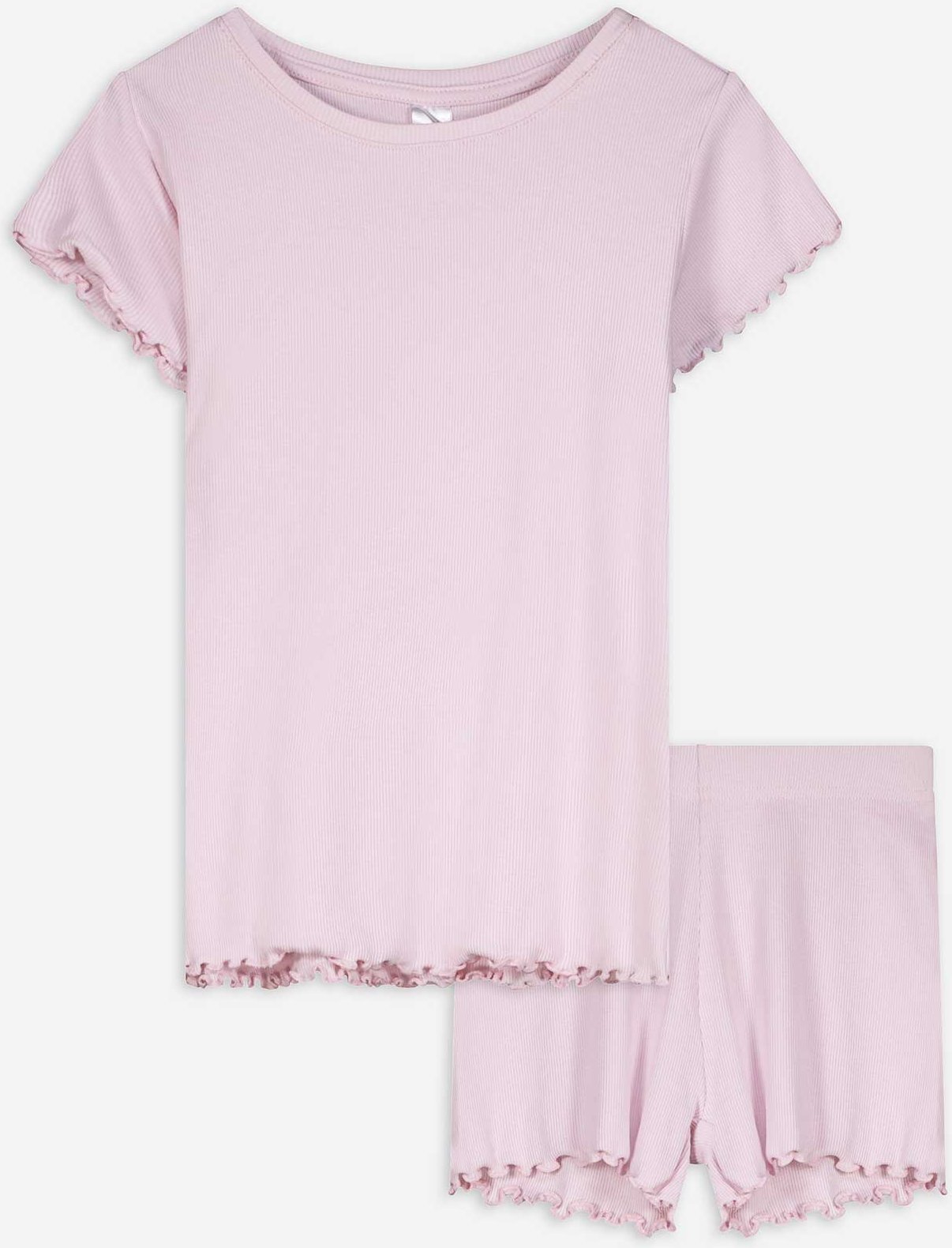 Pyjama Set aus Shirt und Shorts - einfarbig - lila