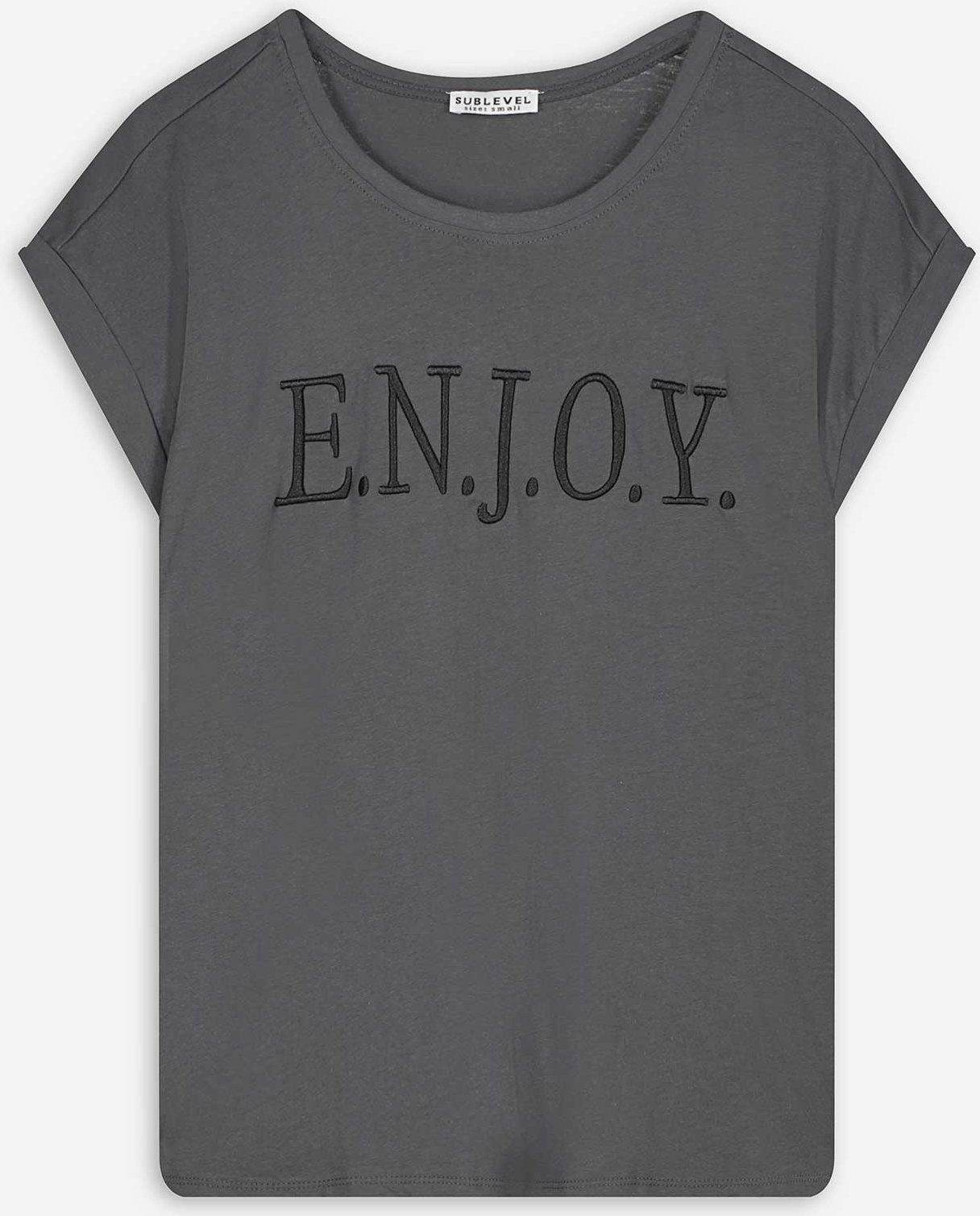 T-Shirt - Stickerei - grau