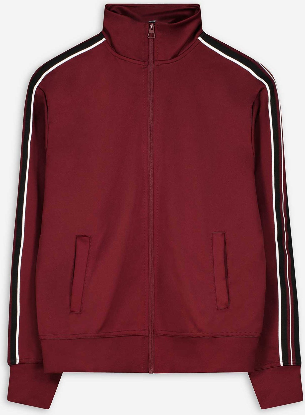 Thumbnail - Sweatjacke - Galonstreifen - dunkelrot