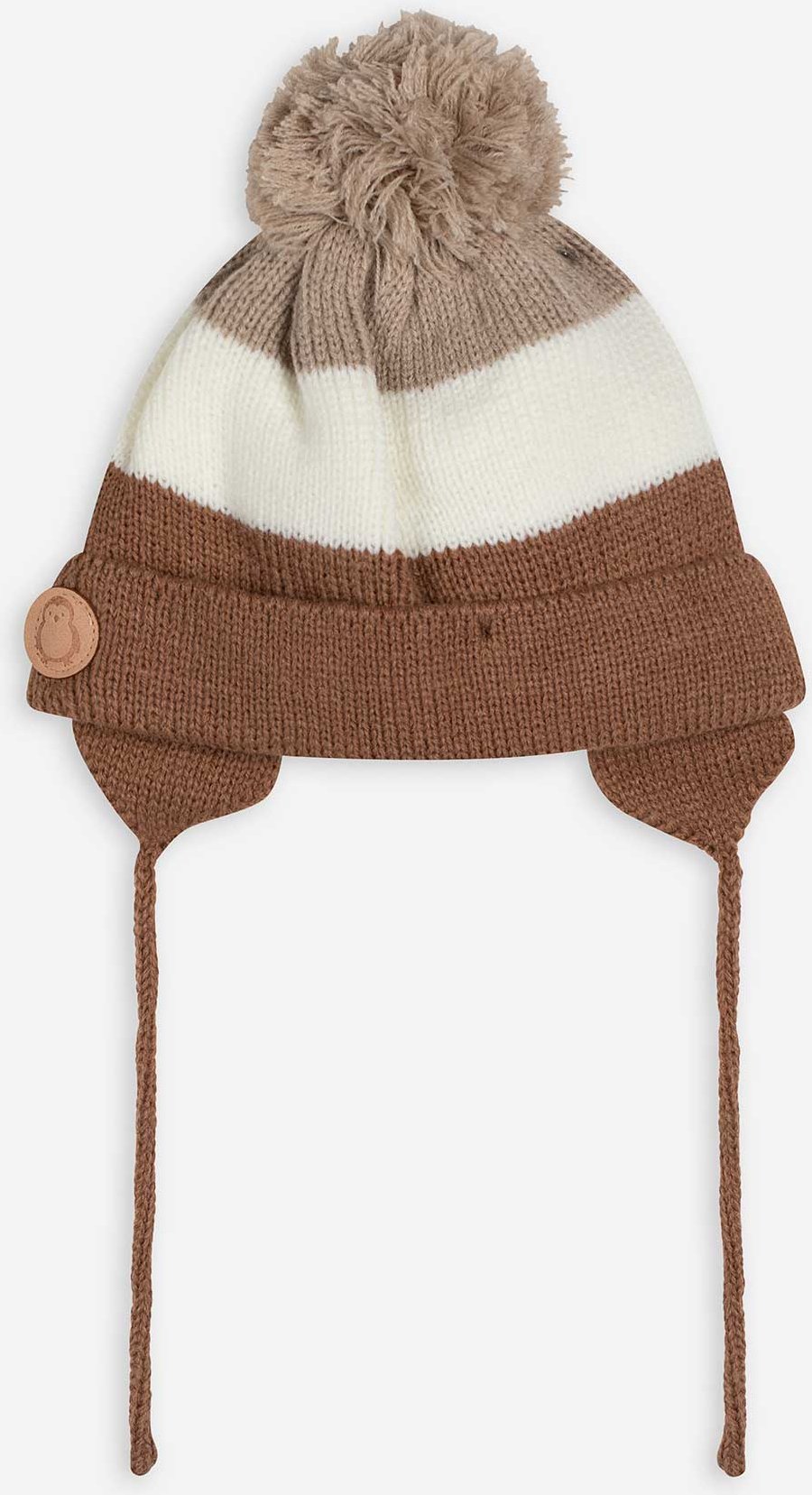 Pudelmütze - Color-Blocking - braun