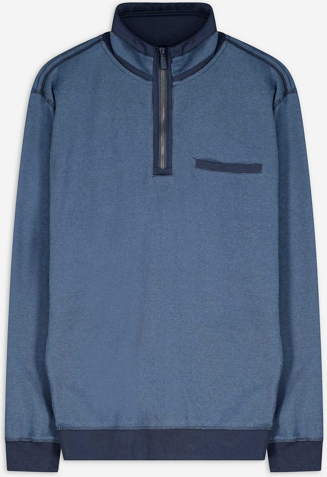 Sweatshirt - Stehkragen - dunkelblau
