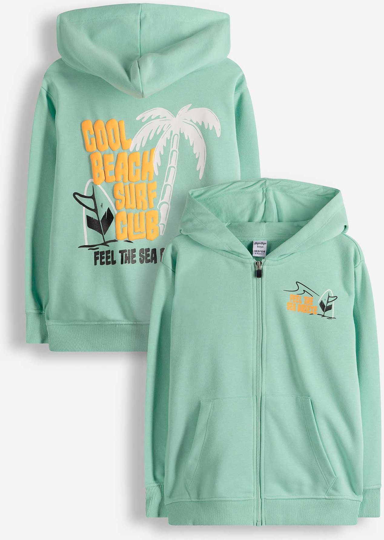 Sweatjacke - Rückenprint - hellgrün