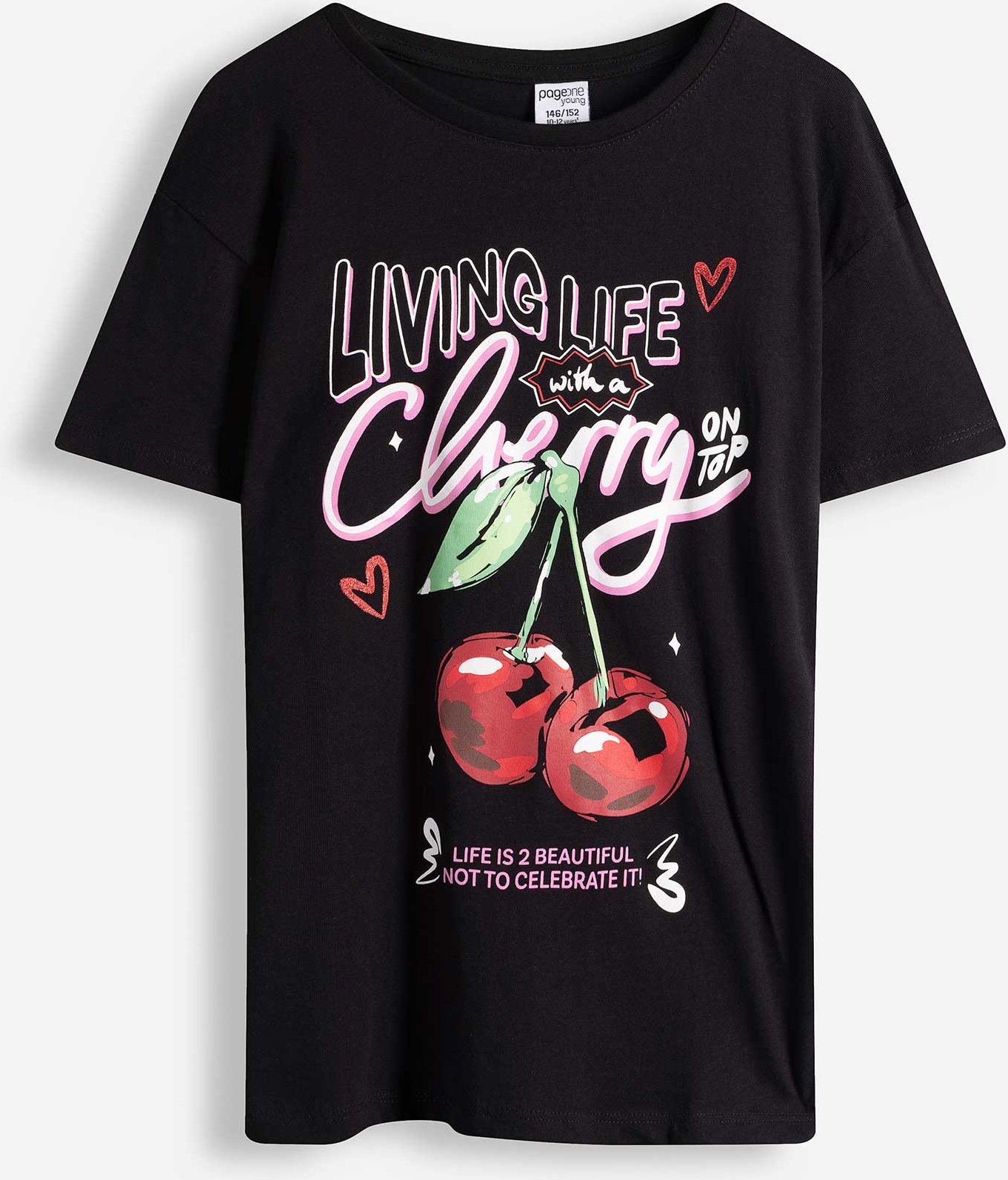 T-Shirt - Frontprint - schwarz