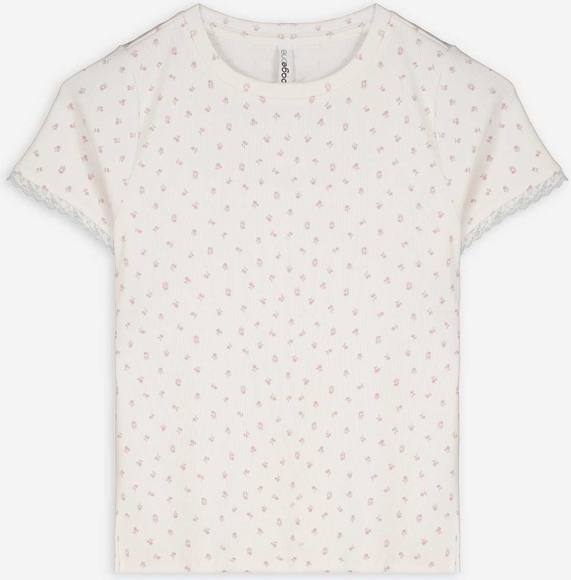 Thumbnail - T-Shirt - Florales Muster - weiß