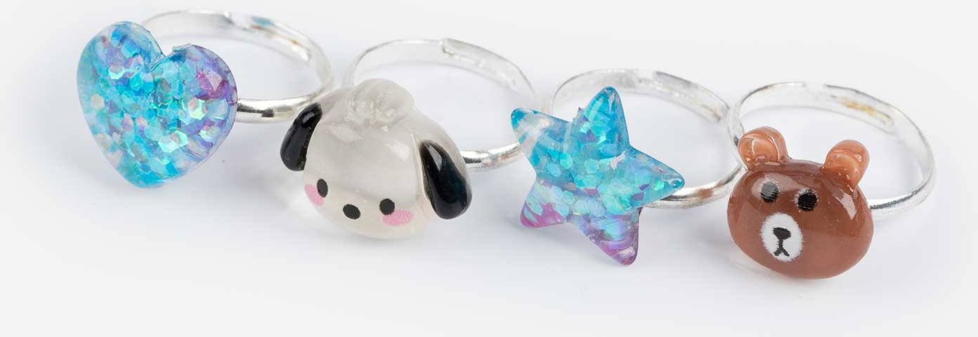 Ring - 4er-Pack - silberfarben