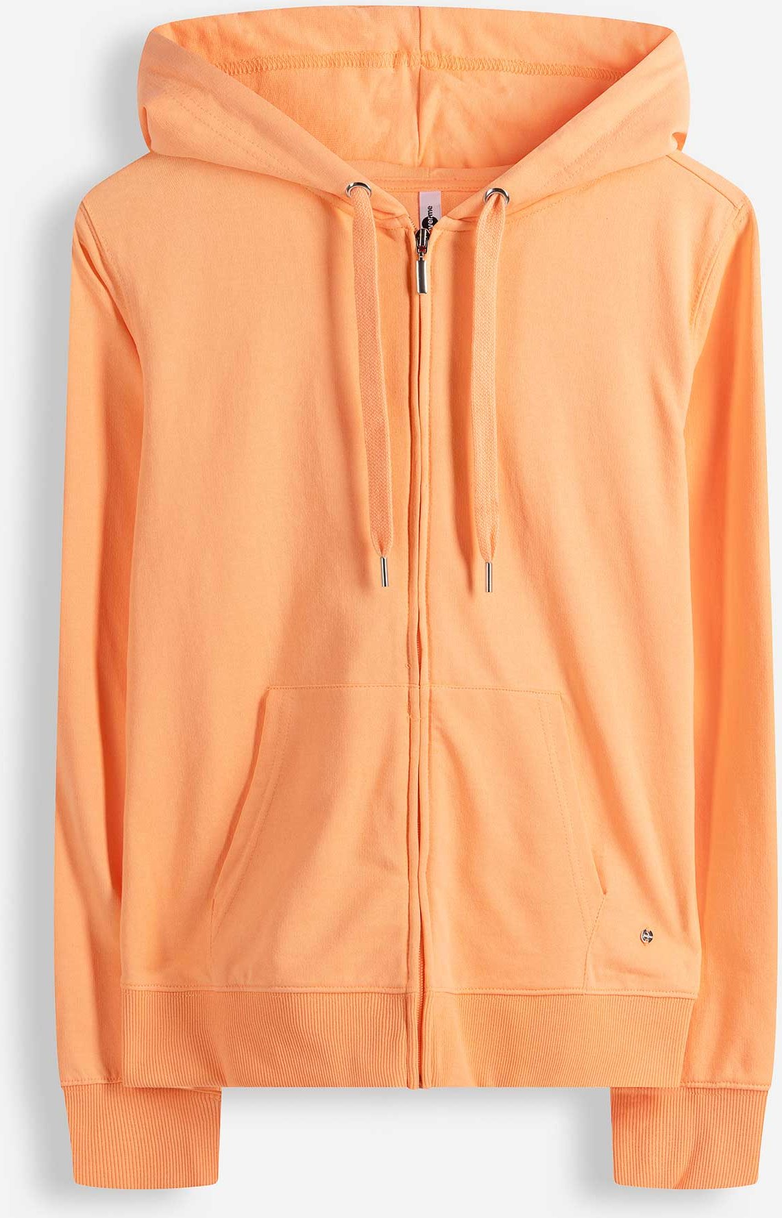 Sweatjacke - Kapuze mit Tunnelzug - orange