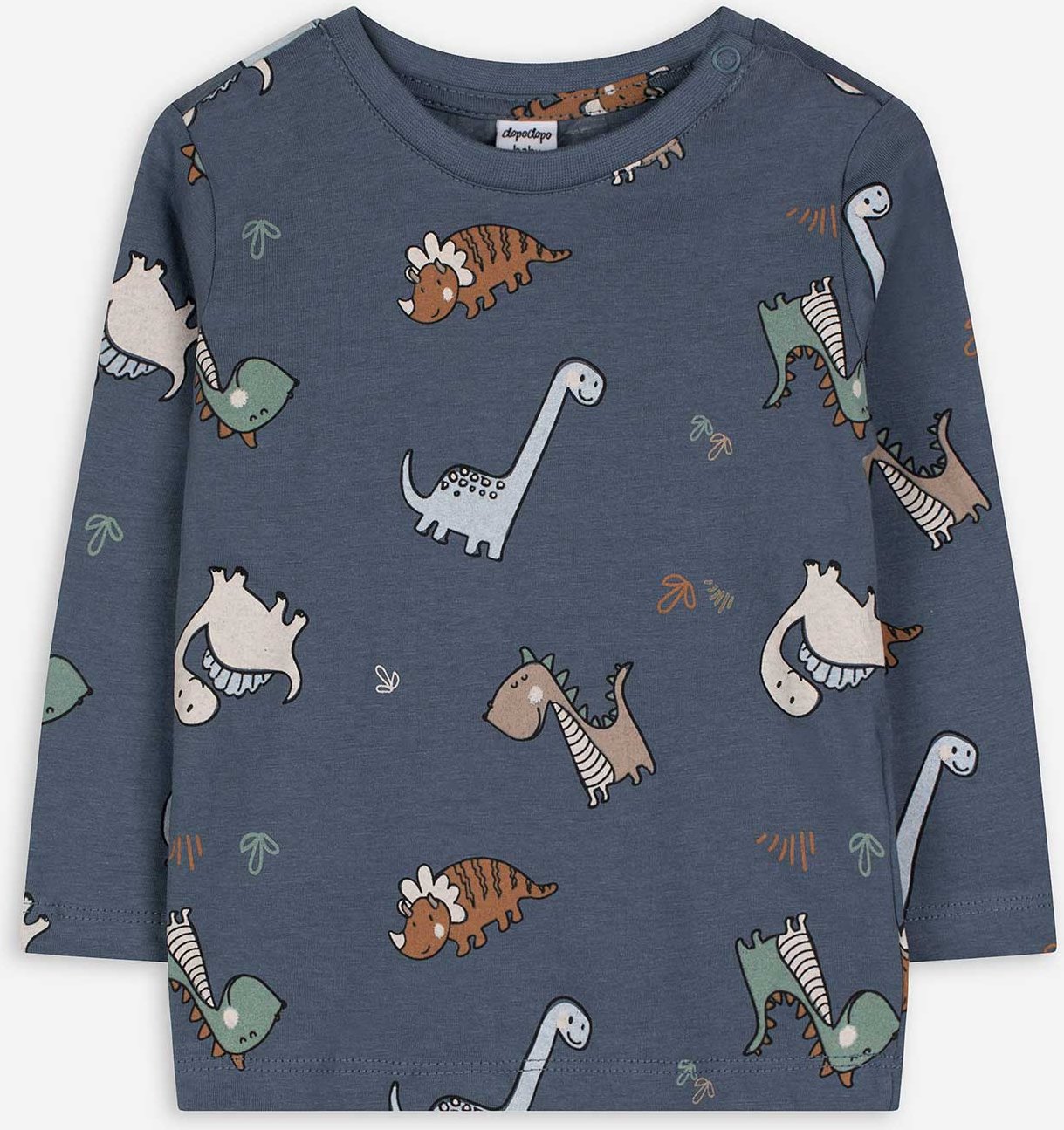 Langarmshirt - Allover-Print - hellblau