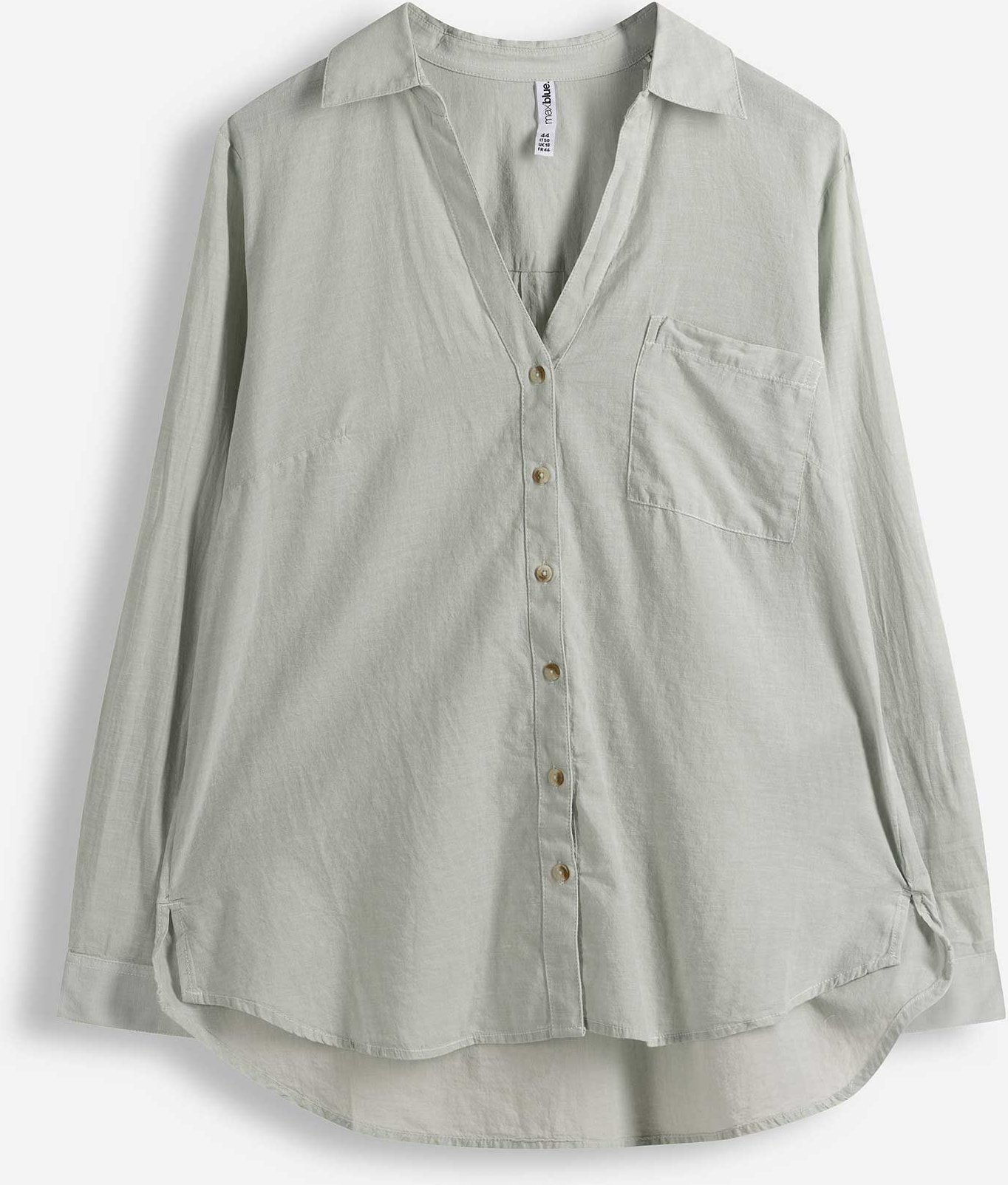 Bluse - Brusttasche - türkis