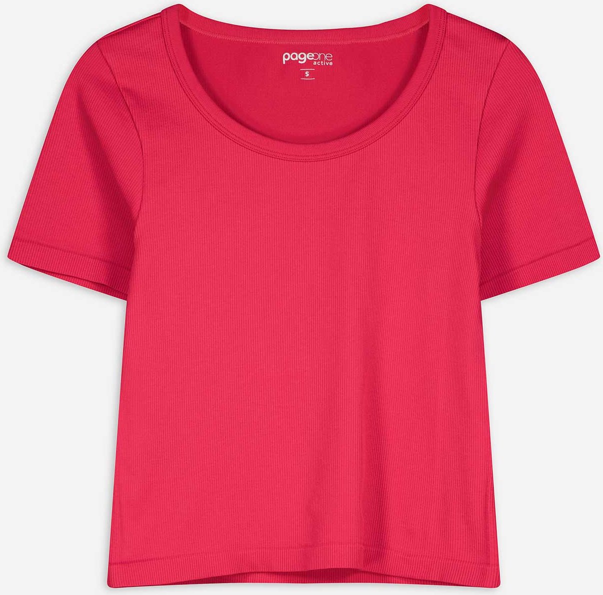 Cropped Shirt - Rippenstruktur - pink