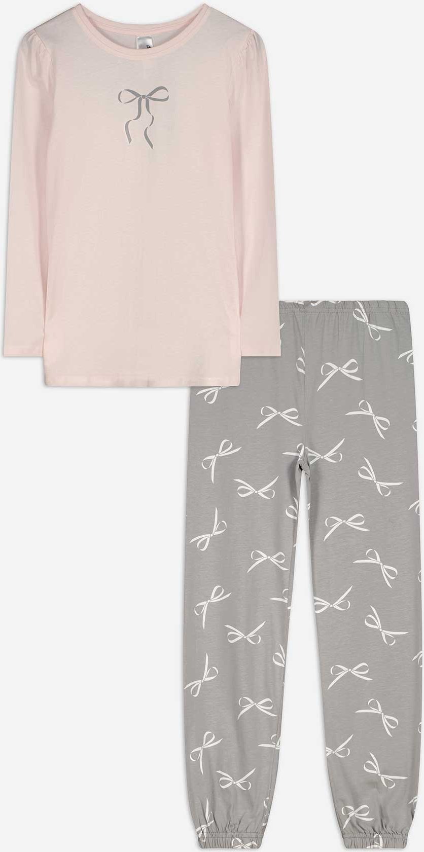 Thumbnail - Pyjama Set aus Langarmshirt und Hose - Print - bronzefarben