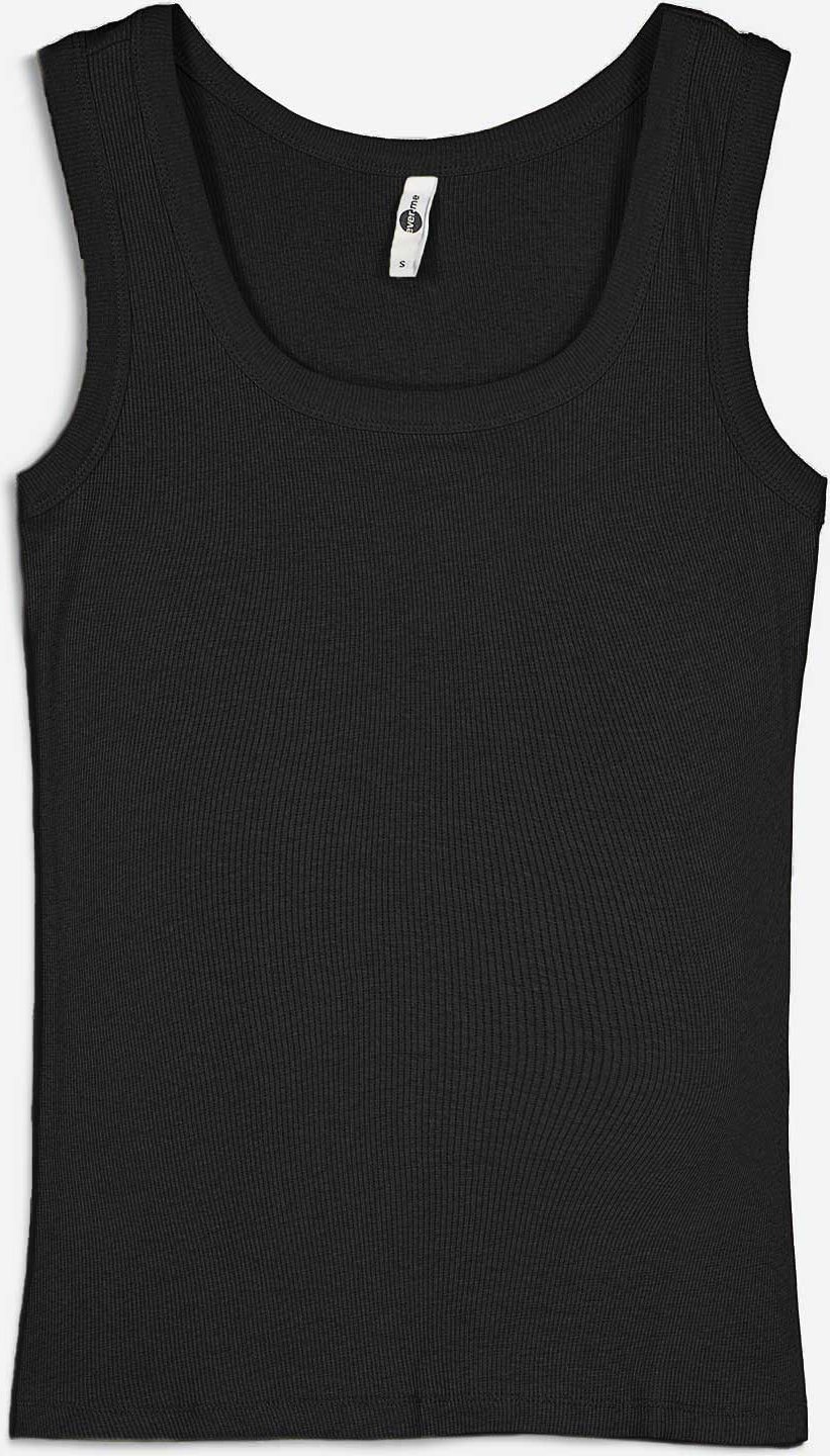 Top - Rippenstruktur - schwarz