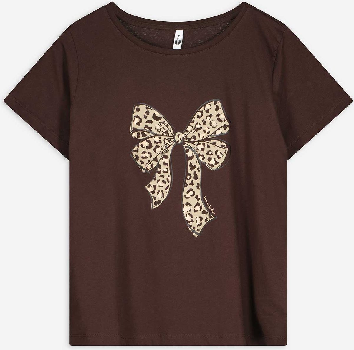 T-Shirt - Glitzerprint - dunkelbraun