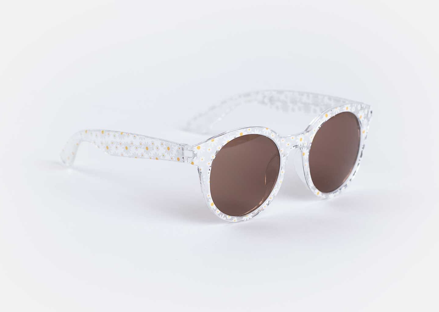 Sonnenbrille - rund - weiß