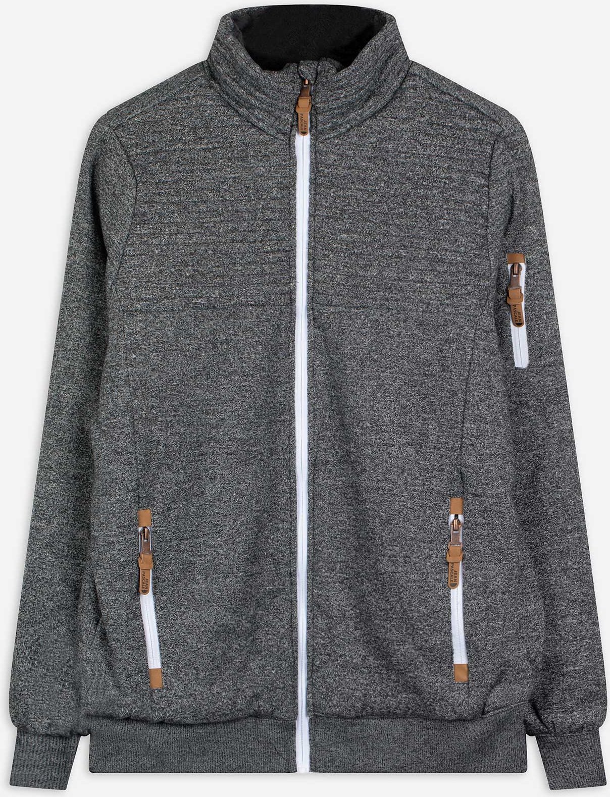 Sweatjacke - Stehkragen - schwarz