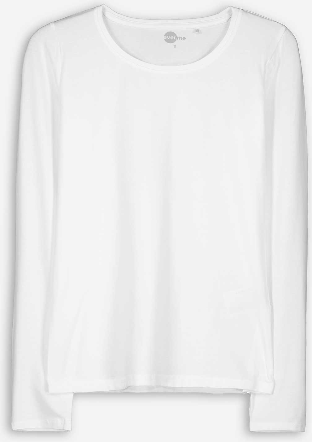 Langarmshirt - Stretchanteil - weiß