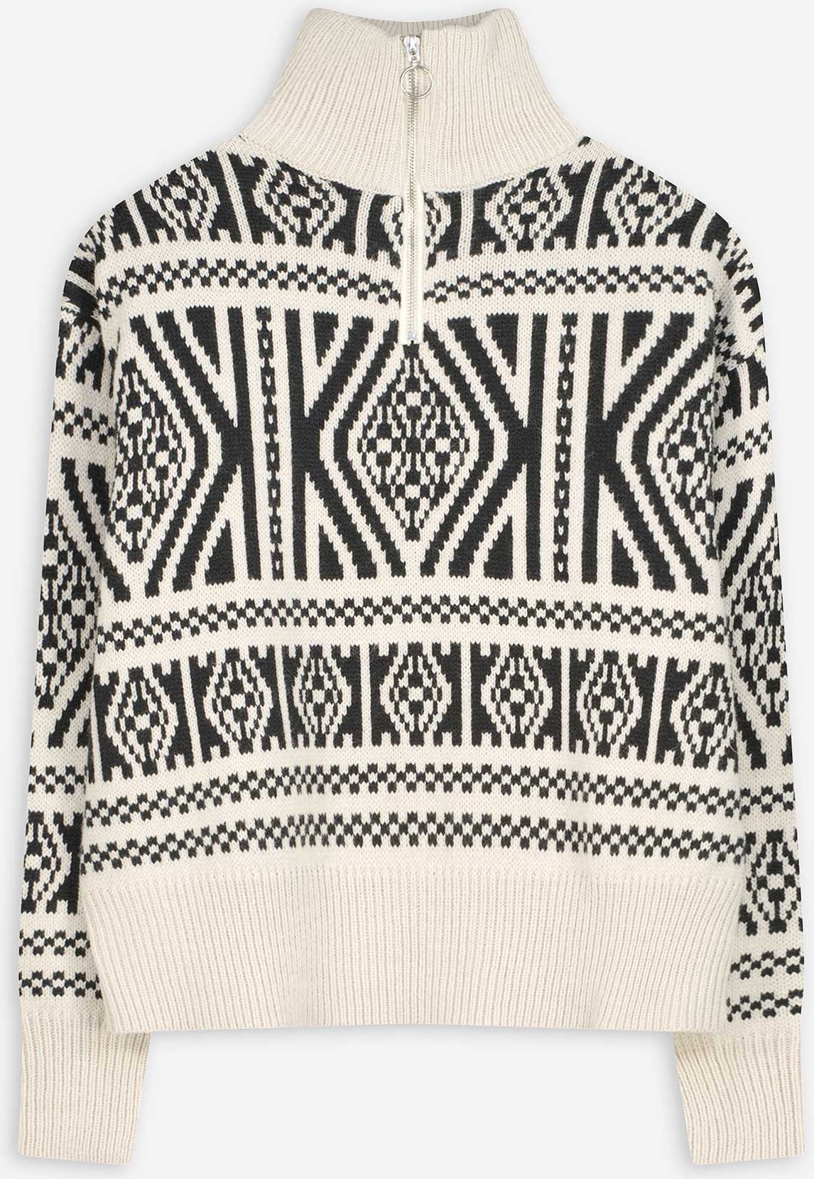 Strickpullover - Jacquard - beige