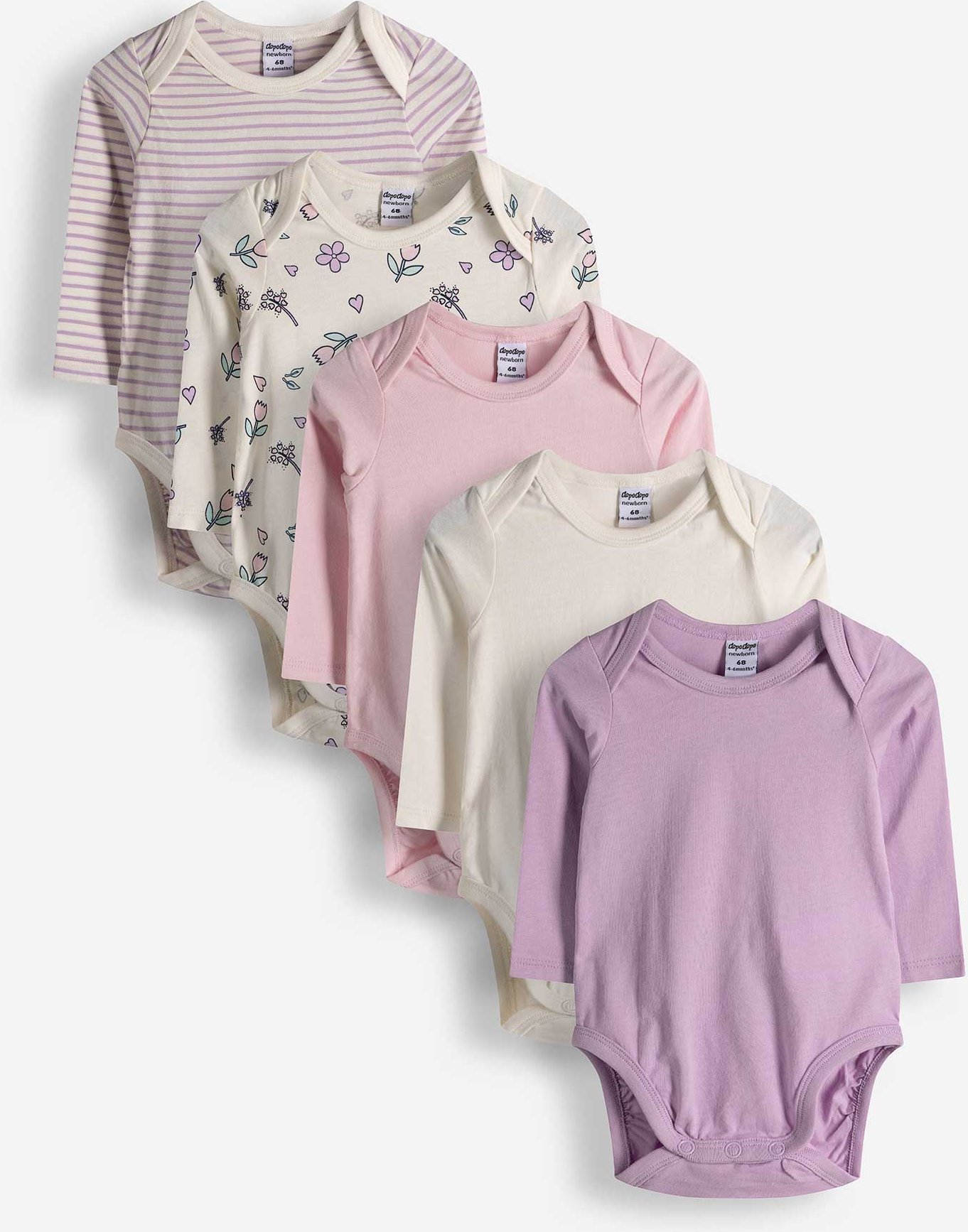 Langarmbody - 5er-Pack